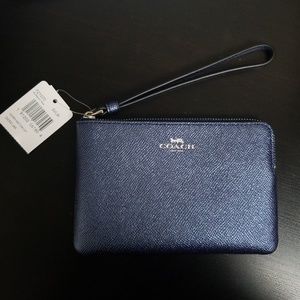 Coach corner zip wristlet/pouch